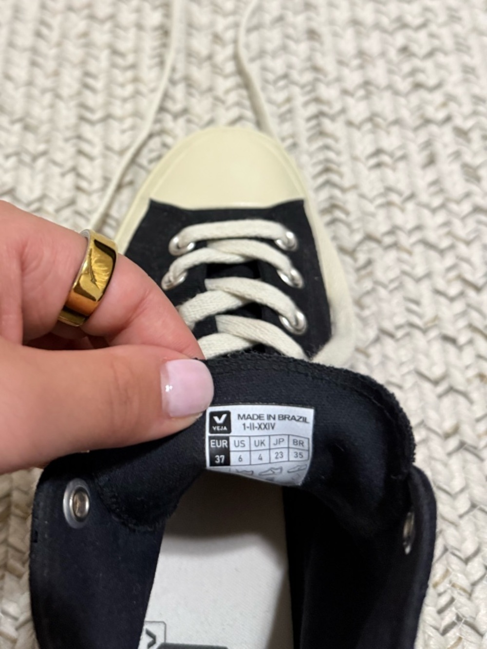 VEJA Wata II High Top Canvas Sneakers in Black/Pierre - Picture 11 of 13